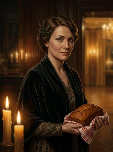 Painted portrait of Priya Ashgrove, The Hearth Witch
