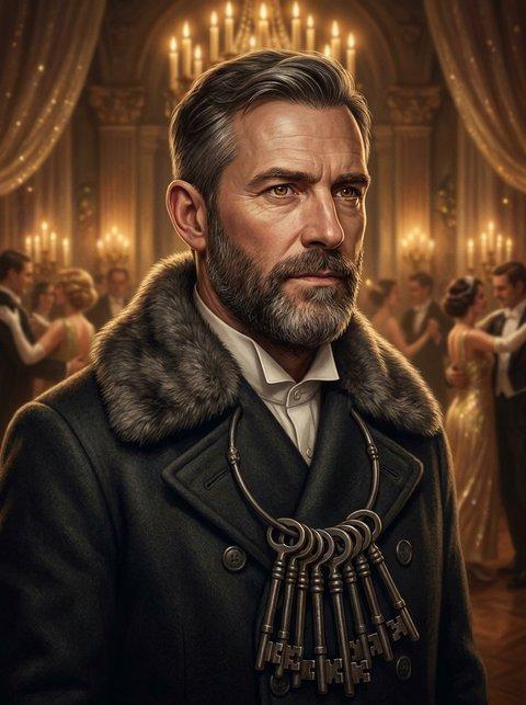 Painted portrait of Tom Ironside, The Doorwarden